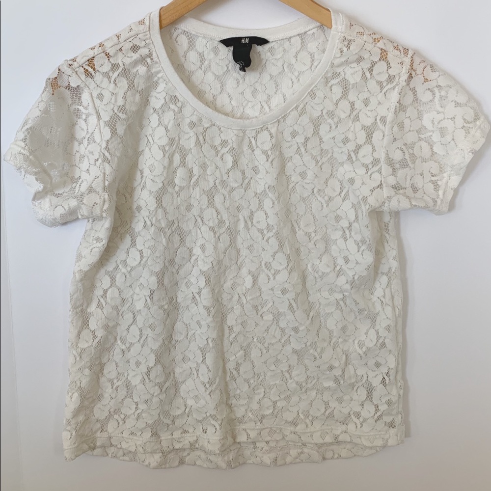 Floral see through white tee!